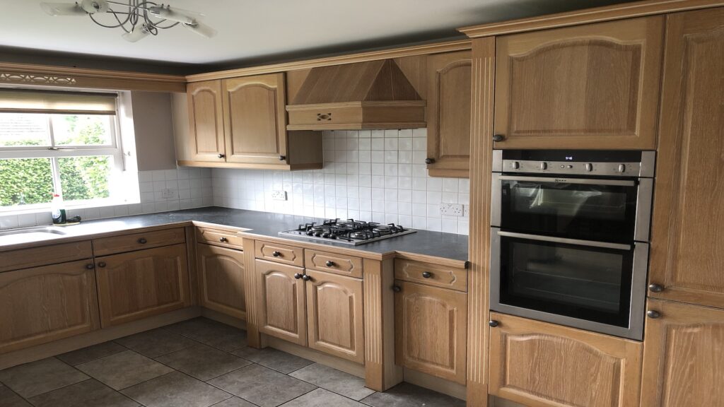 double oven canopy extractor canterbury walnut kitchen