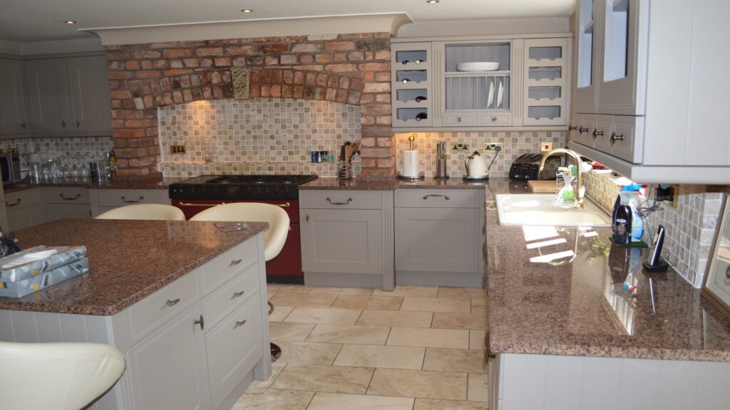 grey kitchen quatrz worktop kitchen island chester