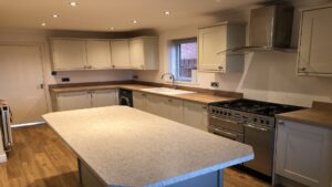 kitchen renovation wood worktops shaker doors