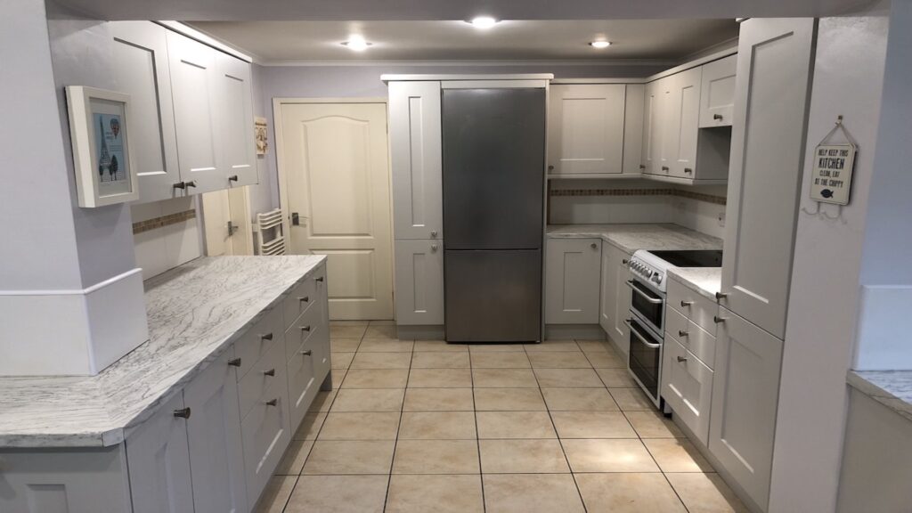 light grey kitchen marble worktop haslington