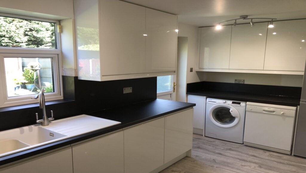 tall wall units high gloss white