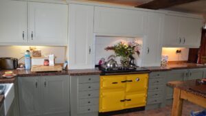 white wall units dark grey base units alsager