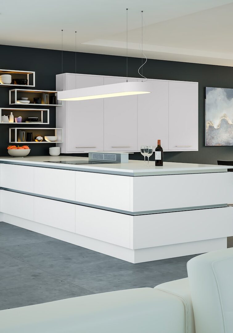 firbeck supermatt white kitchen